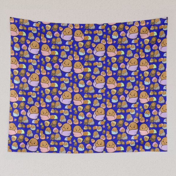 Item preview, Sad Potato Club – Cute Cozy Spud Pattern - Blue designed and sold by Strange Comforts.