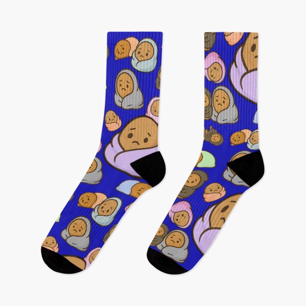 Item preview, Sad Potato Club – Cute Cozy Spud Pattern - Blue designed and sold by Strange Comforts.