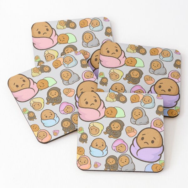Item preview, Sad Potato Club – Cute Cozy Spud Pattern - Grey designed and sold by Strange Comforts.