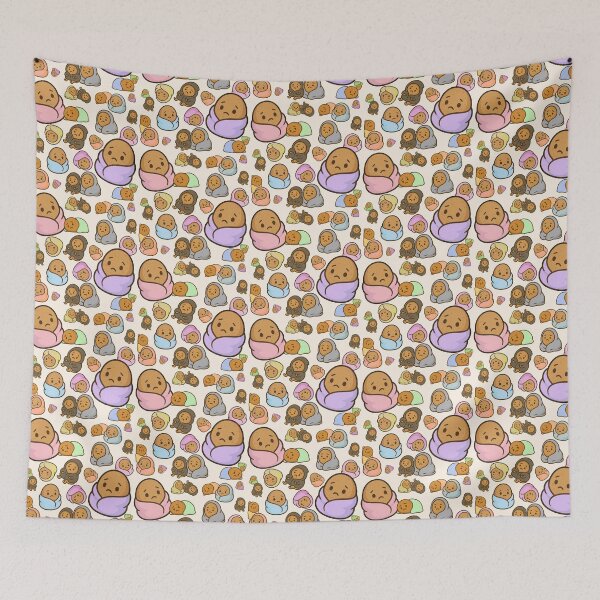 Item preview, Sad Potato Club – Cute Cozy Spud Pattern - Cream designed and sold by Strange Comforts.