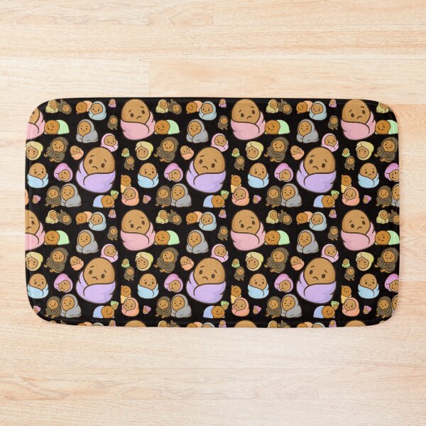 Item preview, Sad Potato Club – Cute Cozy Spud Pattern - Black designed and sold by Strange Comforts.