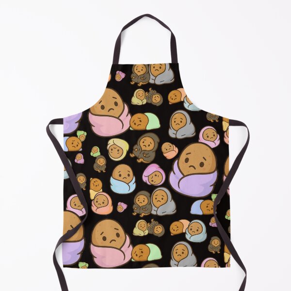 Item preview, Sad Potato Club – Cute Cozy Spud Pattern - Black designed and sold by Strange Comforts.