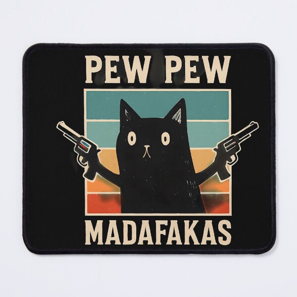Item preview, Vintage black cats with revolvers pew pew designed and sold by Mate0 designer.