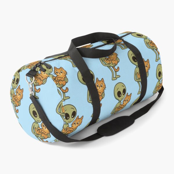 Artikelvorschau, Alien und Katze – Süßes Sci-Fi Freundschaftsdesign - Hellblau entworfen und verkauft von Strange Comforts.