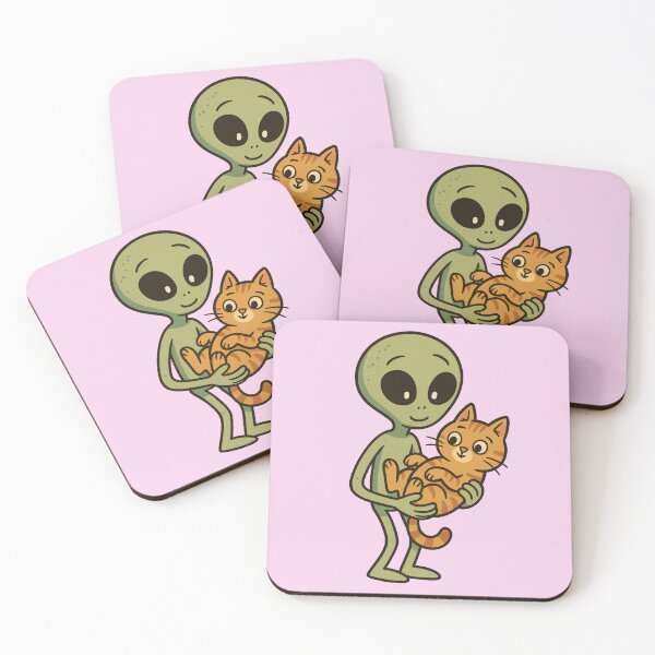 Item preview, Alien and Cat – Cute Sci-Fi Friendship Design - Pink designed and sold by Strange Comforts.