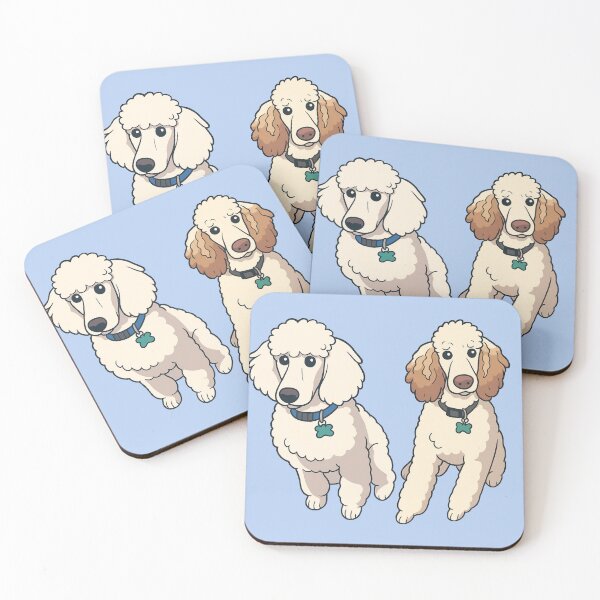 Item preview, Poodle Brothers – Funny Dog Duo Cartoon Design - Light Blue designed and sold by Strange Comforts.