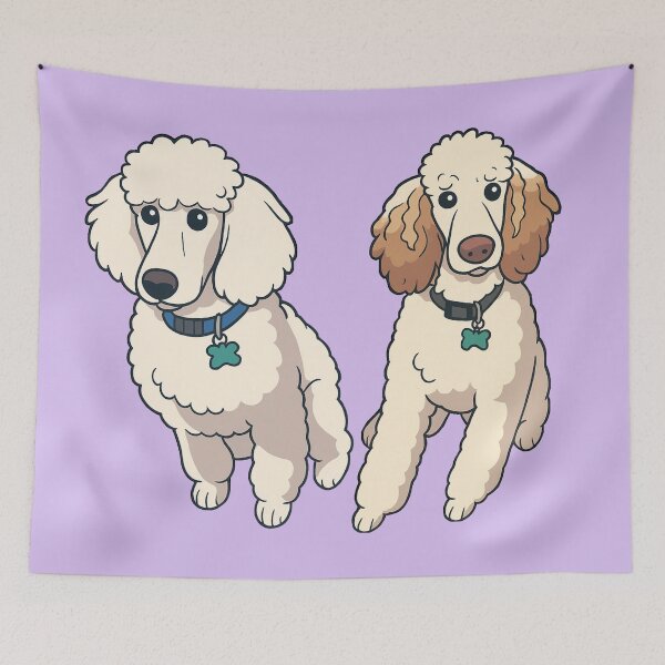 Item preview, Poodle Brothers – Funny Dog Duo Cartoon Design - Lavender designed and sold by Strange Comforts.