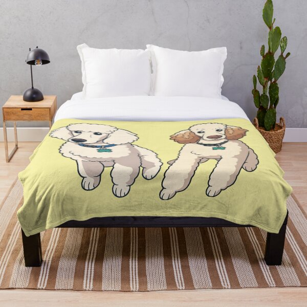 Item preview, Poodle Brothers – Funny Dog Duo Cartoon Design - Yellow designed and sold by Strange Comforts.