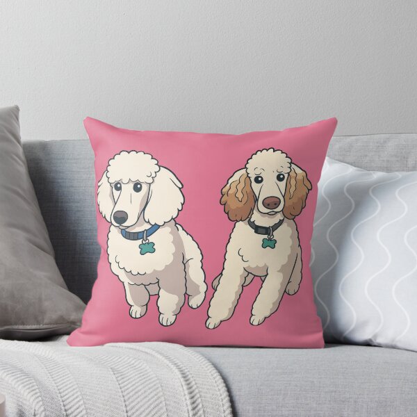Item preview, Poodle Brothers – Funny Dog Duo Cartoon Design - Rose Pink designed and sold by Strange Comforts.