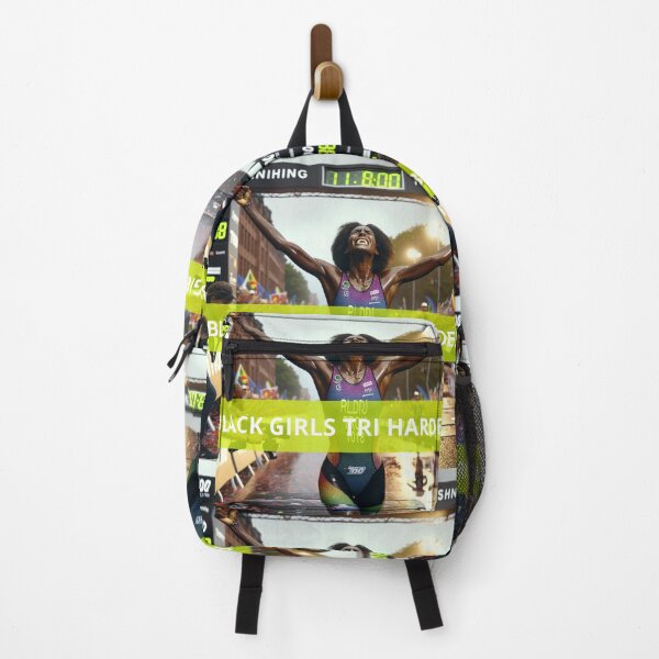 Item preview, “Black Girls Tri Harder” – Powerful Triathlon Women’s Motivation Design designed and sold by Triathlongram.