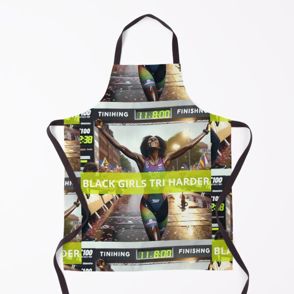 Item preview, “Black Girls Tri Harder” – Powerful Triathlon Women’s Motivation Design designed and sold by Triathlongram.