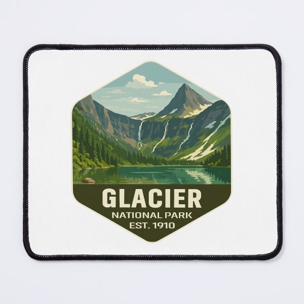 Item preview, Glacier National Park Retro Mountain Landscape Sticker designed and sold by Ismeal Von.
