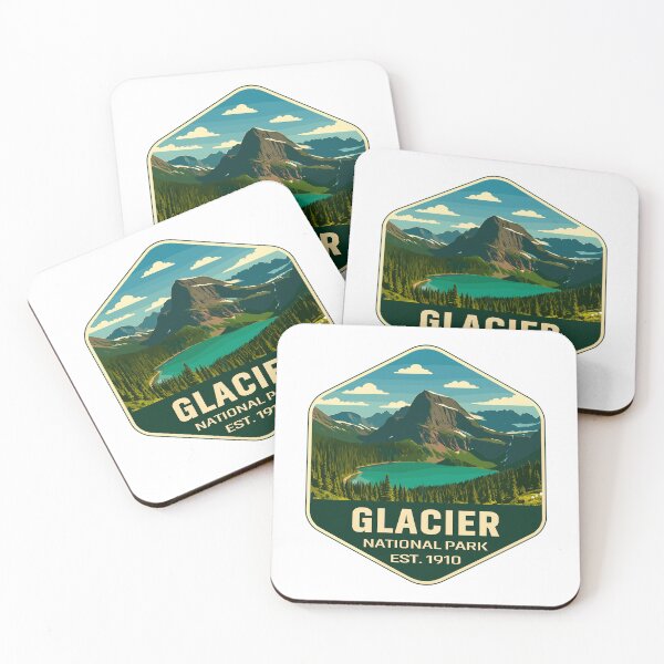 Item preview, Glacier National Park Retro Mountain Landscape Sticker designed and sold by Ismeal Von.