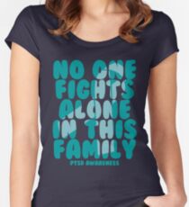 No One Fights Alone in this Family! PTSD Awareness Women's Fitted Scoop T-Shirt