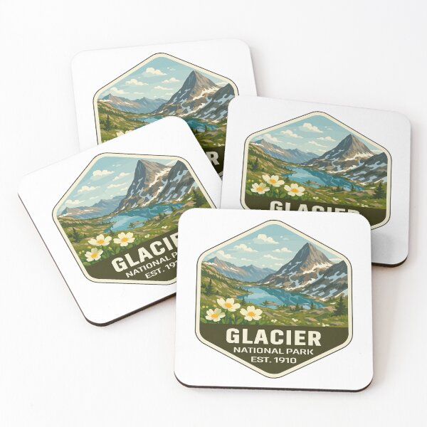 Item preview, Glacier National Park Retro Mountain Landscape Sticker designed and sold by Ismeal Von.