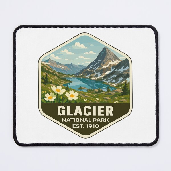 Item preview, Glacier National Park Retro Mountain Landscape Sticker designed and sold by Ismeal Von.