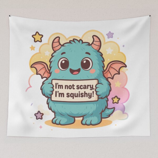 Item preview, Adorably Chubby Cute Monster Cartoon | Kawaii Creature Artwork for Kids & Monster Lovers designed and sold by Digicraftsno1.