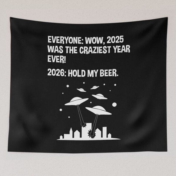 Item preview, 2026 Hold My Beer Funny Alien Invasion Sci-Fi designed and sold by Cat Lady Designs.