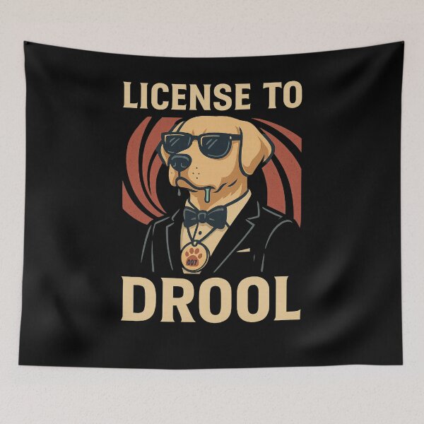 Item preview, License to Drool – Funny Dog Secret Agent Retro Design designed and sold by Domci.