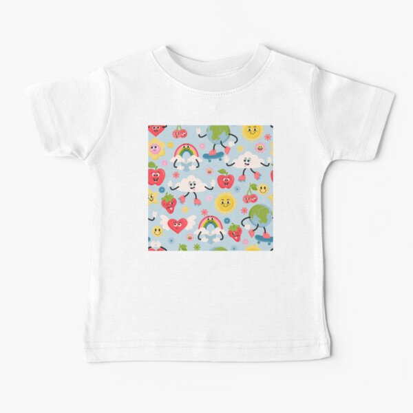 Item preview,   Cute Rainbow, Skateboarding Earth & Roller-Skate Clouds Pattern – Kawaii Fun Kids Clothing Design designed and sold by FestivityFinds.