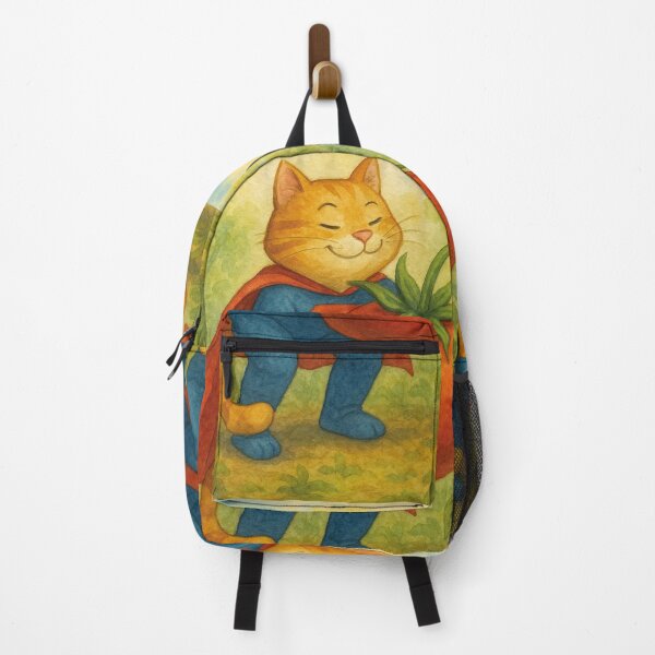 Item preview, funny cat, superhero with giant tomato designed and sold by Mauswohn.