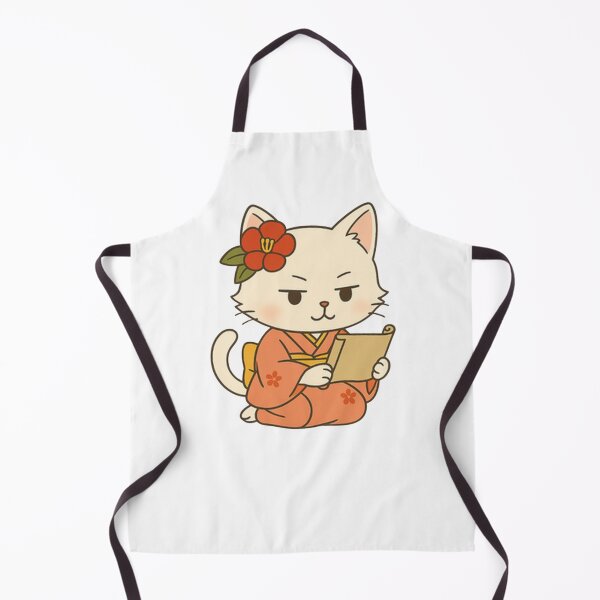 Item preview, Wise Cat in Kimono – Scroll Reading Japanese Neko Character designed and sold by NEKOKO BIYORI.