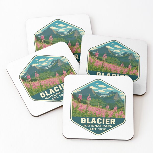 Item preview, Glacier National Park Retro Mountain Landscape Sticker designed and sold by Ismeal Von.