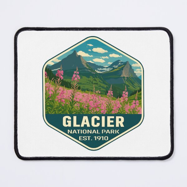 Item preview, Glacier National Park Retro Mountain Landscape Sticker designed and sold by Ismeal Von.
