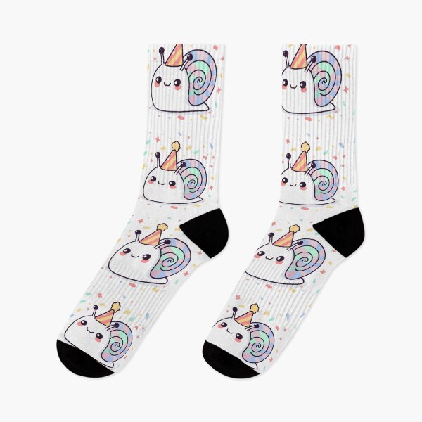 Item preview, Cute Kawaii Party Snail with Rainbow Snail Shell designed and sold by Coffee Lifestyle.