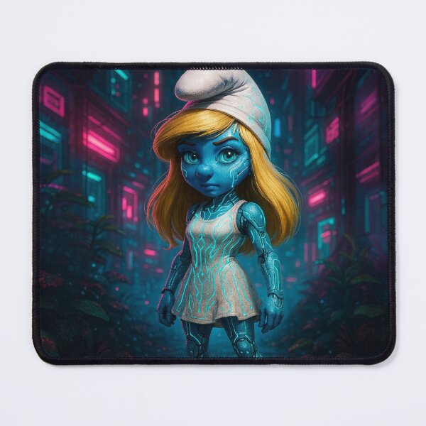 Item preview, ? "Cyberpunk Smurfette - Neon City Sci-Fi Cartoon Style Shirt" designed and sold by Cypher-Shop.