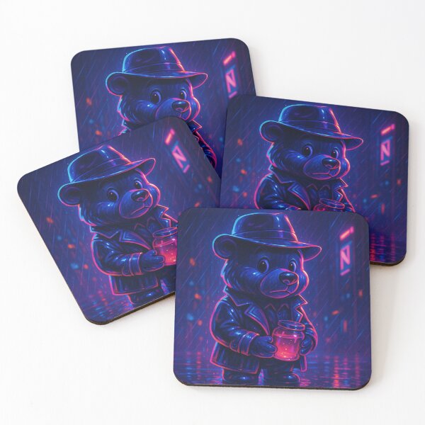 Item preview, Cyberpunk Bear with Lantern – Glowing Neon Night Walk designed and sold by Cypher-Shop.