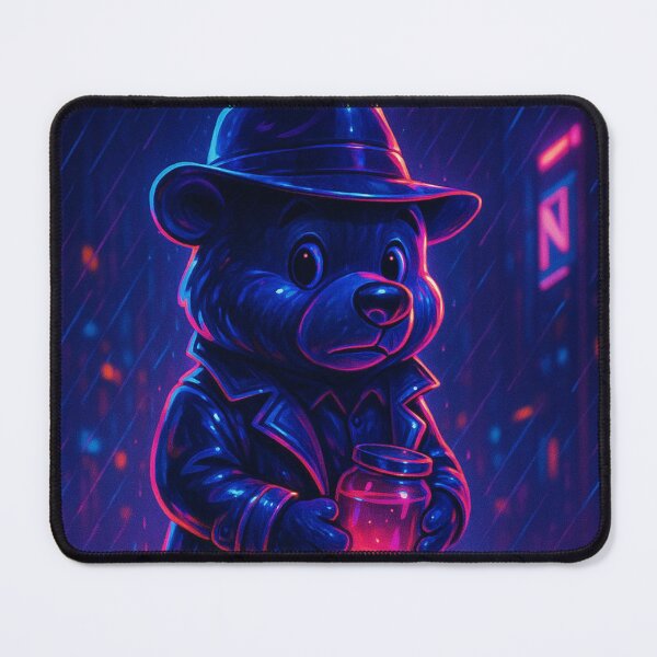 Item preview, Cyberpunk Bear with Lantern – Glowing Neon Night Walk designed and sold by Cypher-Shop.