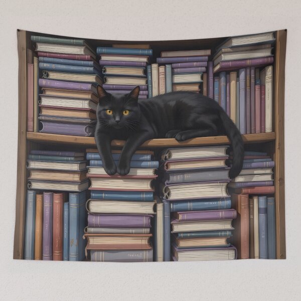 Item preview, Black Cat and Books designed and sold by FieldScent.