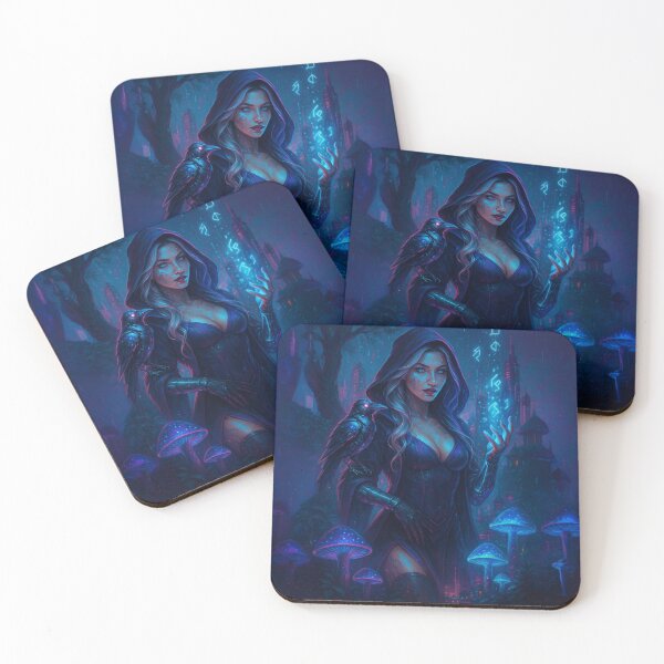 Item preview, Cyberpunk Witch in Neon Forest – Glowing Mystic Fantasy designed and sold by Cypher-Shop.