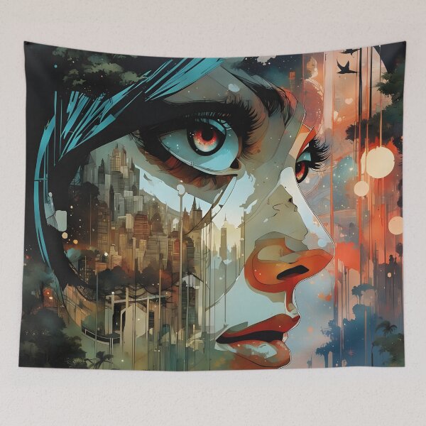 Item preview, Double Exposure Face and City in an Graphic Illustration designed and sold by Erlin Rudho.