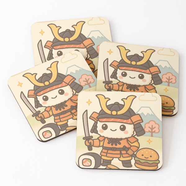 Item preview, Cute Sushi Samurai – Kawaii Japanese Warrior Illustration designed and sold by The-Onyxx.