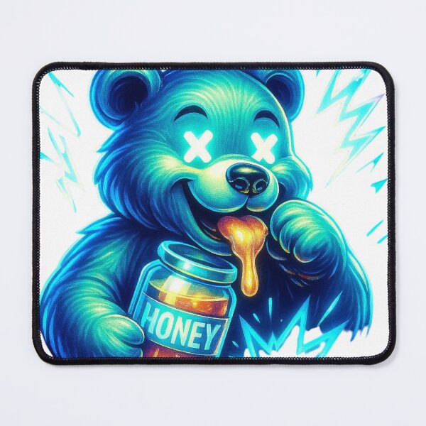 Item preview, Cyber Honey Bear - Neon Blue Glowing Cartoon Style designed and sold by Cypher-Shop.