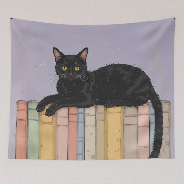 Item preview, Black Cat and Books designed and sold by FieldScent.