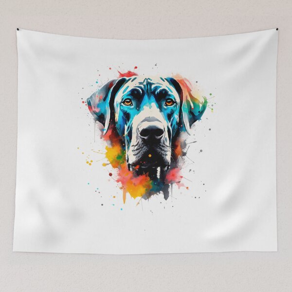 Item preview, Great Dane  Dog watercolour, colourful Art Splash (2) designed and sold by MyCancerandMe.