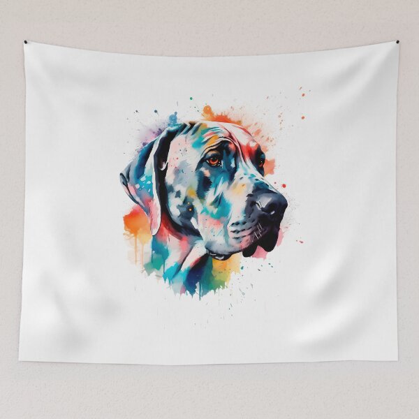Item preview, Great Dane  Dog watercolour, colourful Art Splash (2) designed and sold by MyCancerandMe.