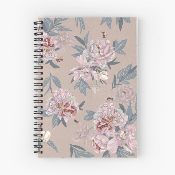 Item preview,  Watercolor Peonies and Bumblebees on Dusky Pink – Elegant Botanical Pattern designed and sold by IndahBode.