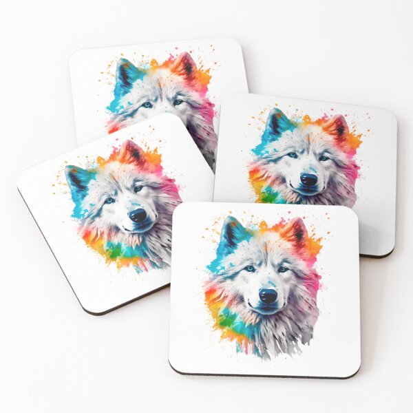 Item preview, Samoyed Dog watercolour, colourful Art Splash (2) designed and sold by MyCancerandMe.
