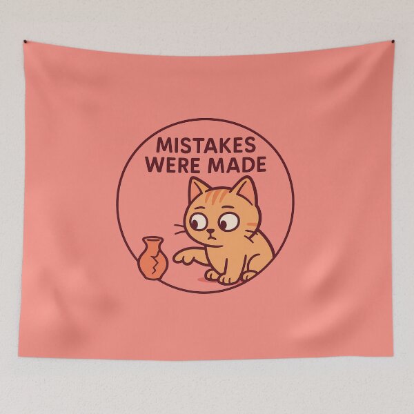 Item preview, Funny Cat Mistake Sticker designed and sold by Yuliya Brush.