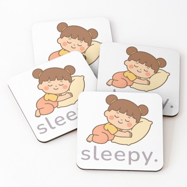 Item preview, Sleepy – Chibi Girl Hugging a Pillow in Cozy Nap Pose designed and sold by HelloPumpui.