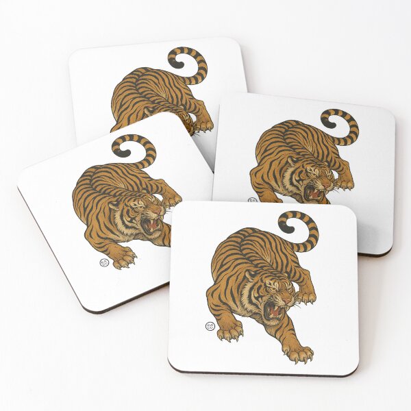 Item preview, Tiger - Fierce Japanese Tiger - No Fear Vintage Japanese Style Art designed and sold by Kabuji Store.