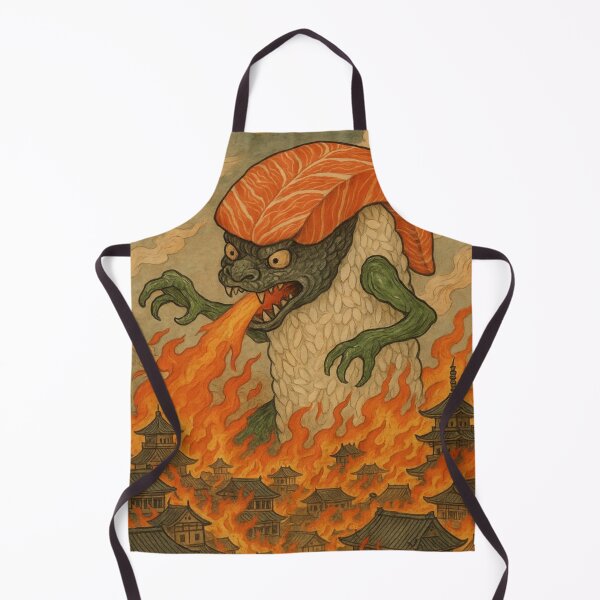 Item preview, Sushi Monster Attacks the City – Traditional Japanese Ukiyo-e Art designed and sold by The-Onyxx.