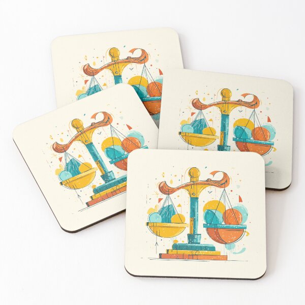 Item preview, Retro Colorful Weighing Scale Illustration – Abstract Balance Art designed and sold by Moss and Moon Studio.
