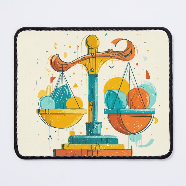 Item preview, Retro Colorful Weighing Scale Illustration – Abstract Balance Art designed and sold by Moss and Moon Studio.