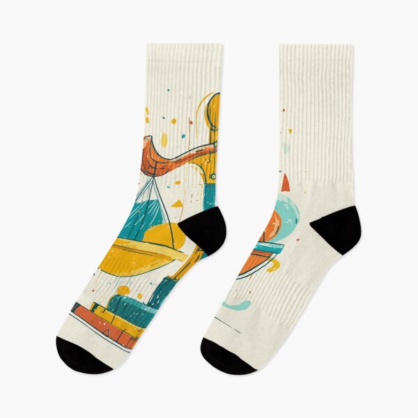 Item preview, Retro Colorful Weighing Scale Illustration – Abstract Balance Art designed and sold by Moss and Moon Studio.
