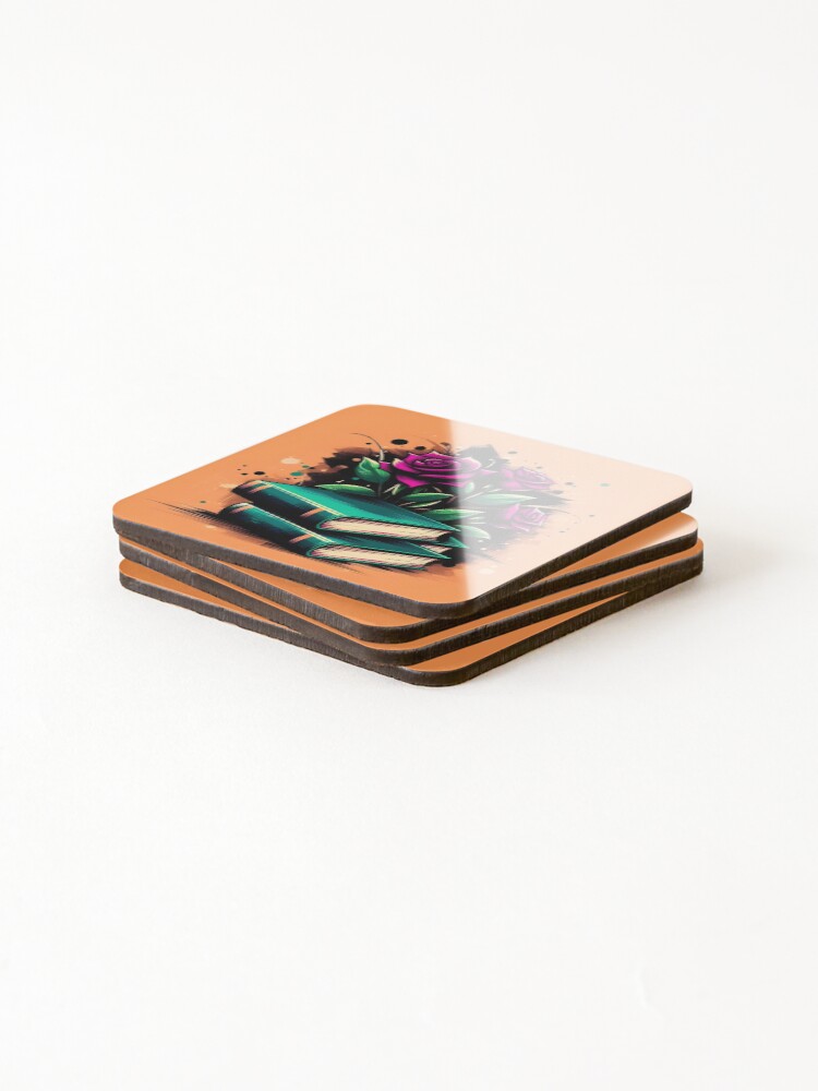 Thumbnail 4 of 5, Coasters (Set of 4), Bookstack designed and sold by GraphicsClub.